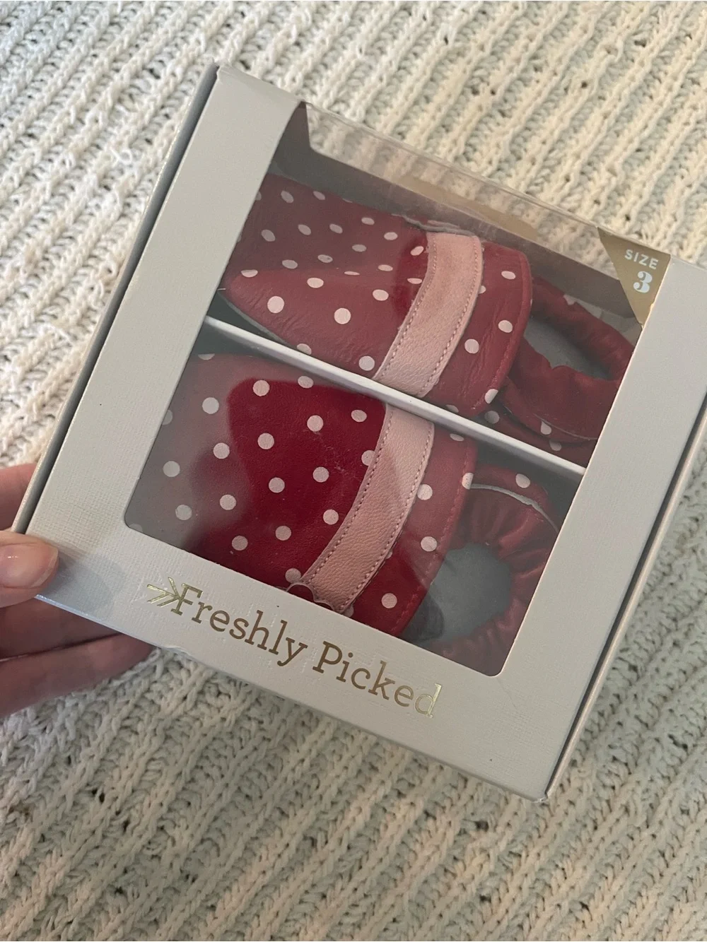 Freshly Picked Red Polka Dot Baby Shoes